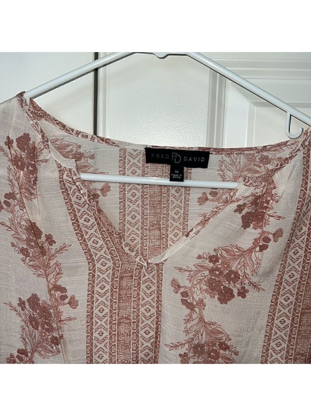 FRED DAVID Sheer Pink Tunic Top Rayon Blend - Picture 3 of 8